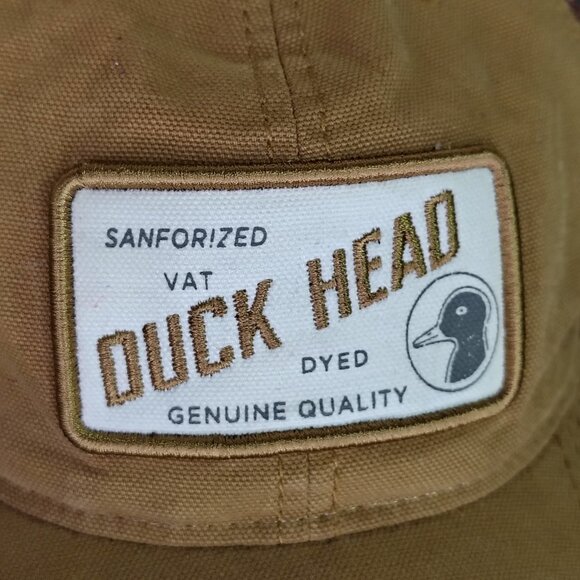 Duck Head Mesh Hat Cap Strap Back Brown Sanforized Patch Logo Trucker Mens - Picture 7 of 12